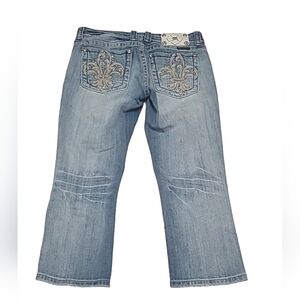 Miss Me Capris Fleur-de-lis w Rhinestones